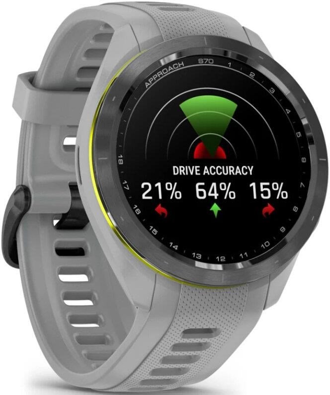 Garmin Approach S70 42mm GPS-klocka, keramisk svart/pulvergrå silikonrem