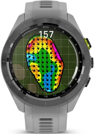 Garmin Approach S70 42mm GPS-klocka, keramisk svart/pulvergrå silikonrem