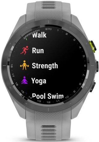 Garmin Approach S70 42mm GPS-klocka, keramisk svart/pulvergrå silikonrem