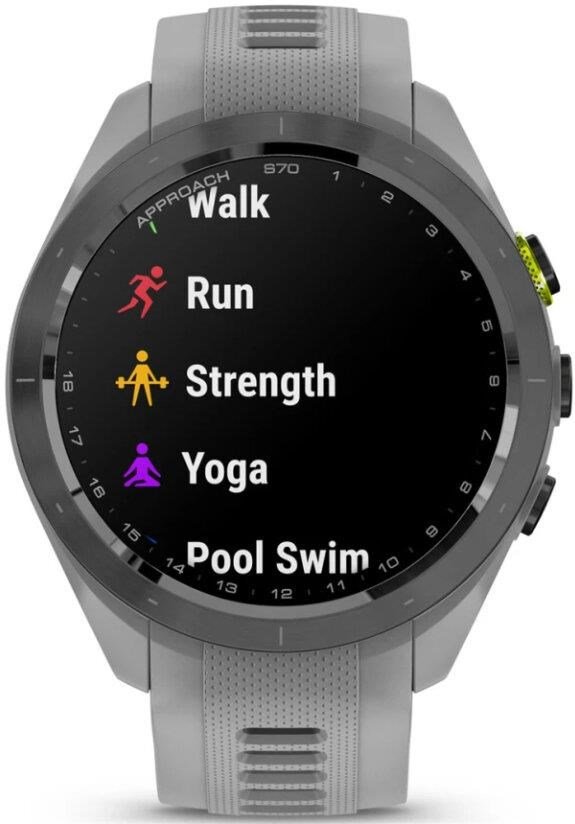 Garmin Approach S70 42mm GPS-klocka, keramisk svart/pulvergrå silikonrem