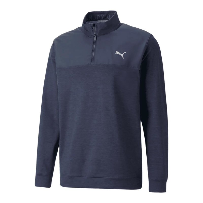 Puma Cloudspun Colorblock 1/4 Zip herr tröja, navy blazer