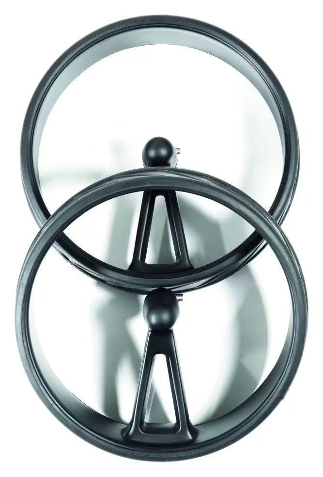 JuCad Complete Wheel Set (3) för PHANTOM TITAN elektriska trolleys (fälgar och däck), titanium