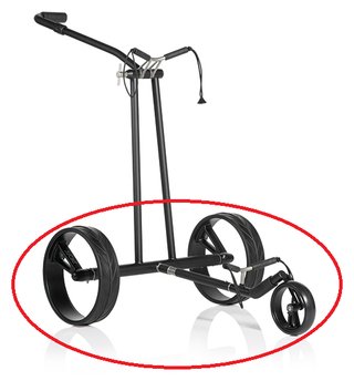 JuCad Complete Wheel Set (3) för PHANTOM TITAN elektriska trolleys (fälgar och däck), titanium