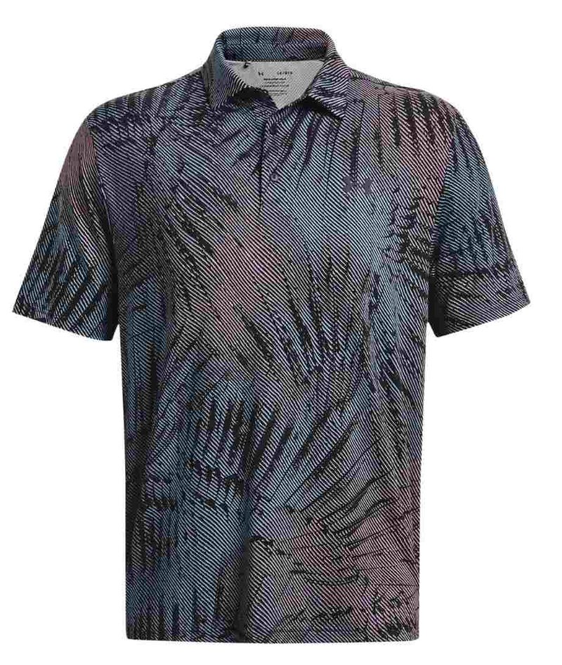 Under Armour Playoff 3.0 Printed herr polo, black/fizz pink