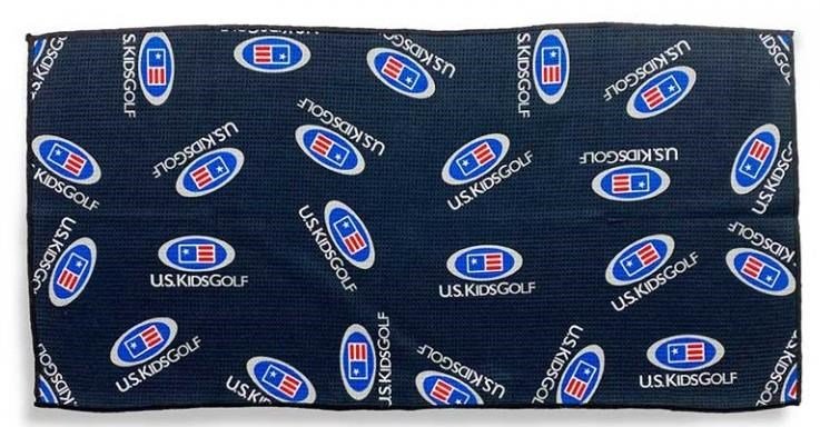U.S. Kids U.S. Kids Golf Multi Logo Microfiber golfhandduk, svart