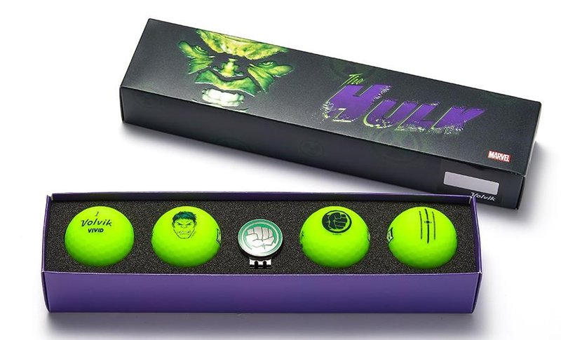 Volvik VIVID MARVEL HULK golfbollar, gröna