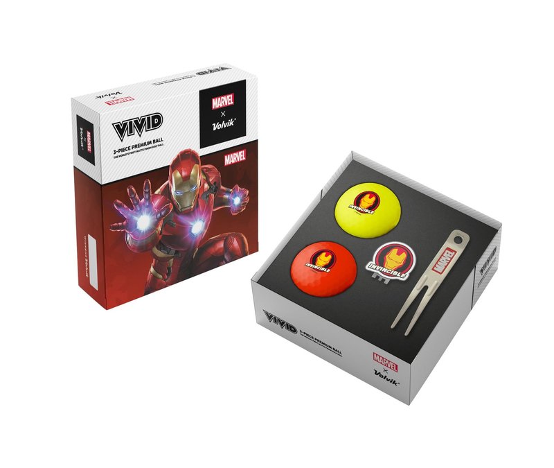 Volvik VIVID MARVEL IRONMAN golfbollar, mix