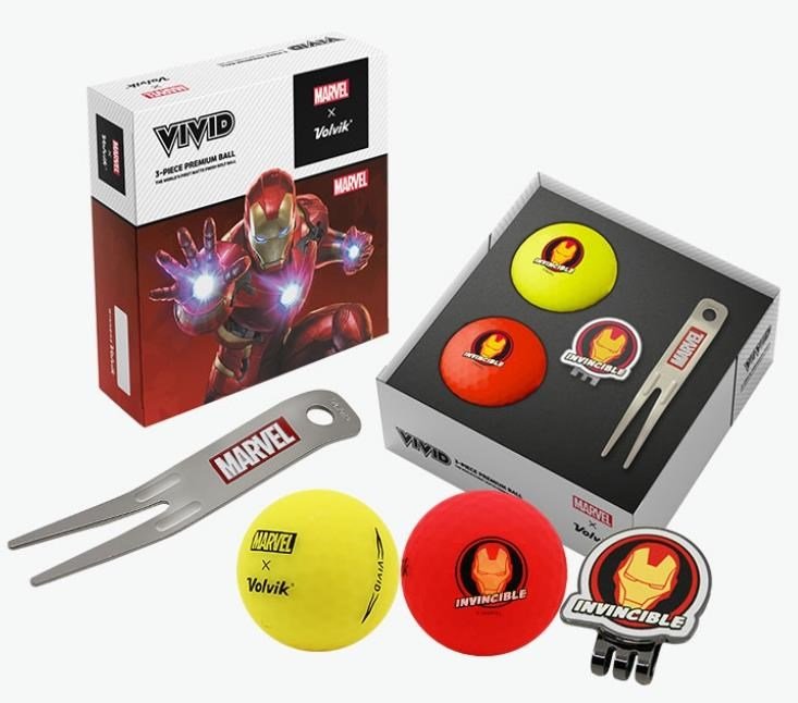 Volvik VIVID MARVEL IRONMAN golfbollar, mix