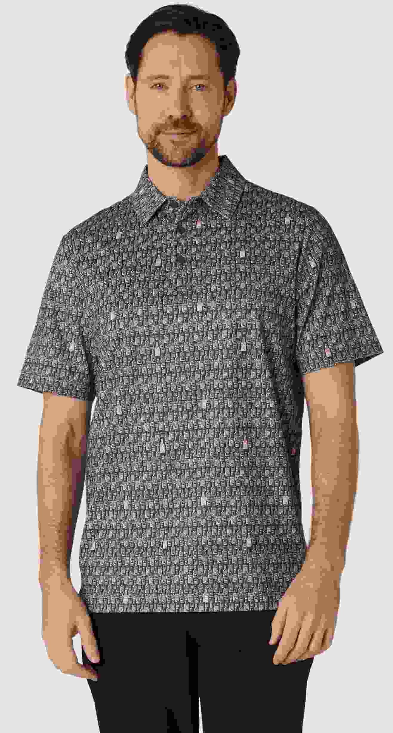 Callaway All-Over Scotch Novelty Print herr polo, asphalt
