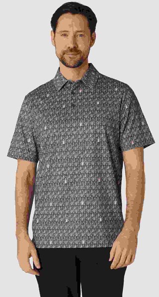Callaway All-Over Scotch Novelty Print herr polo, asphalt