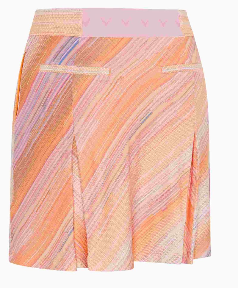 Callaway Striped Pleated 17" damgolfkjol, papaya