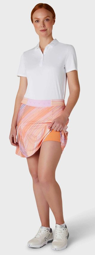 Callaway Striped Pleated 17" damgolfkjol, papaya