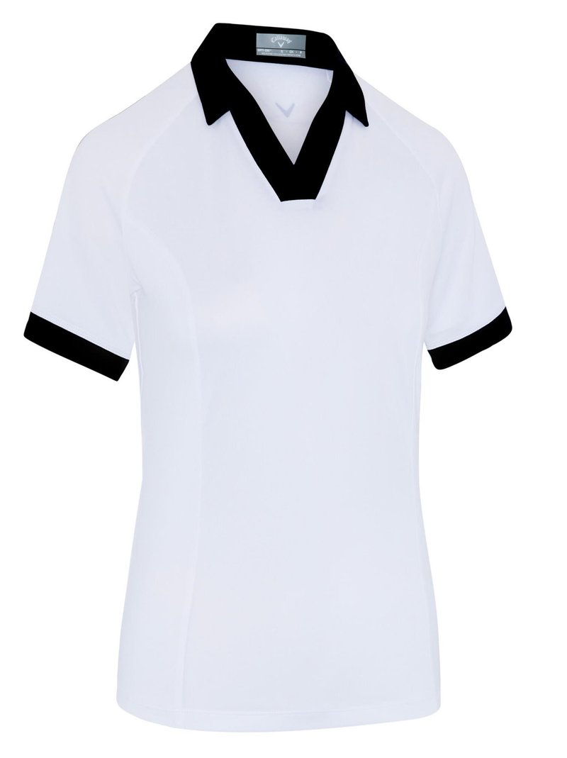 Callaway V-Placket Colorblock dampolo, brilliant white/caviar