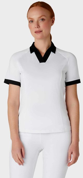 Callaway V-Placket Colorblock dampolo, brilliant white/caviar