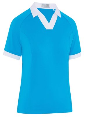 Callaway V-Placket Colorblock dam polo, vivid blue