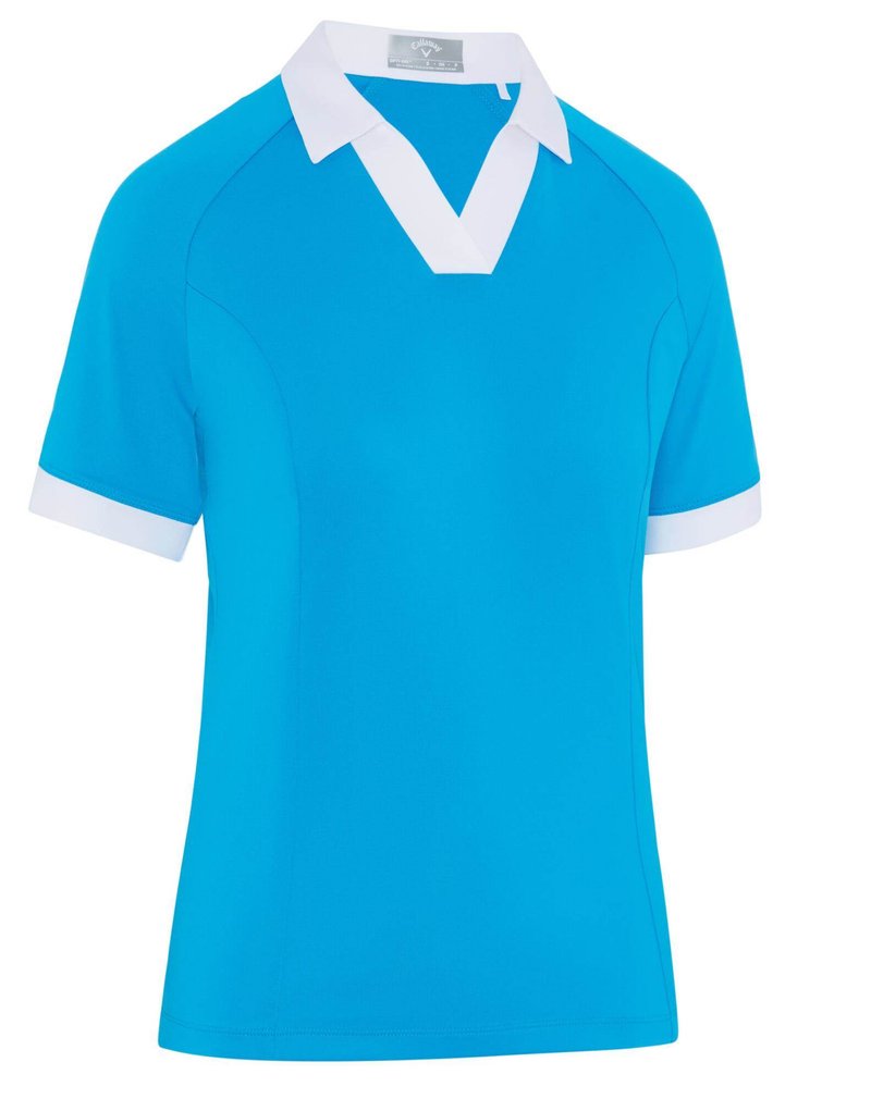Callaway V-Placket Colorblock dam polo, vivid blue