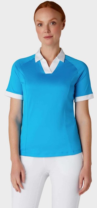 Callaway V-Placket Colorblock dam polo, vivid blue