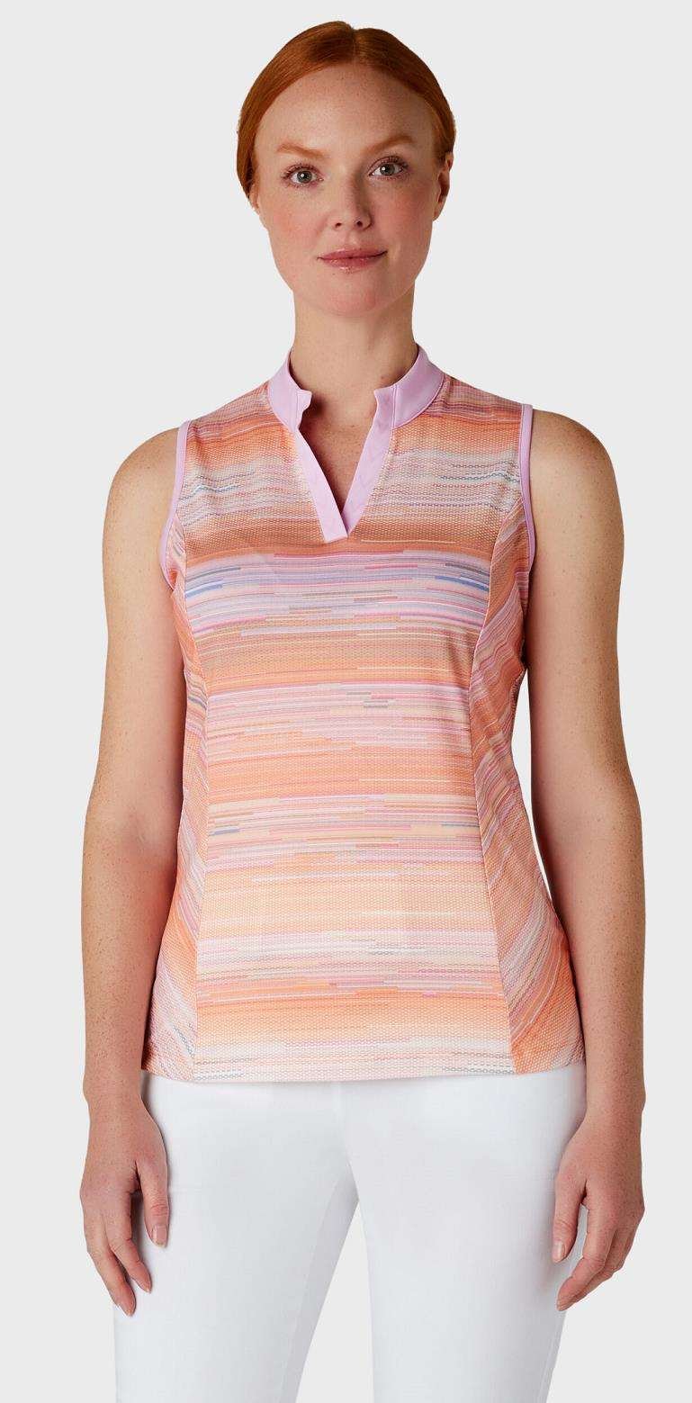 Callaway Striped Sleeveless dampolo, papaya