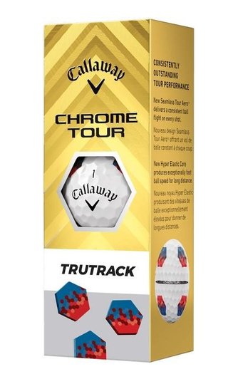 Callaway Chrome Tour TruTrack golfbollar, blå/röd