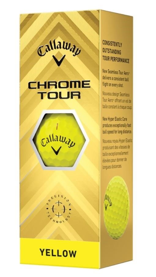 Callaway Chrome Tour 24 golfbollar, gula