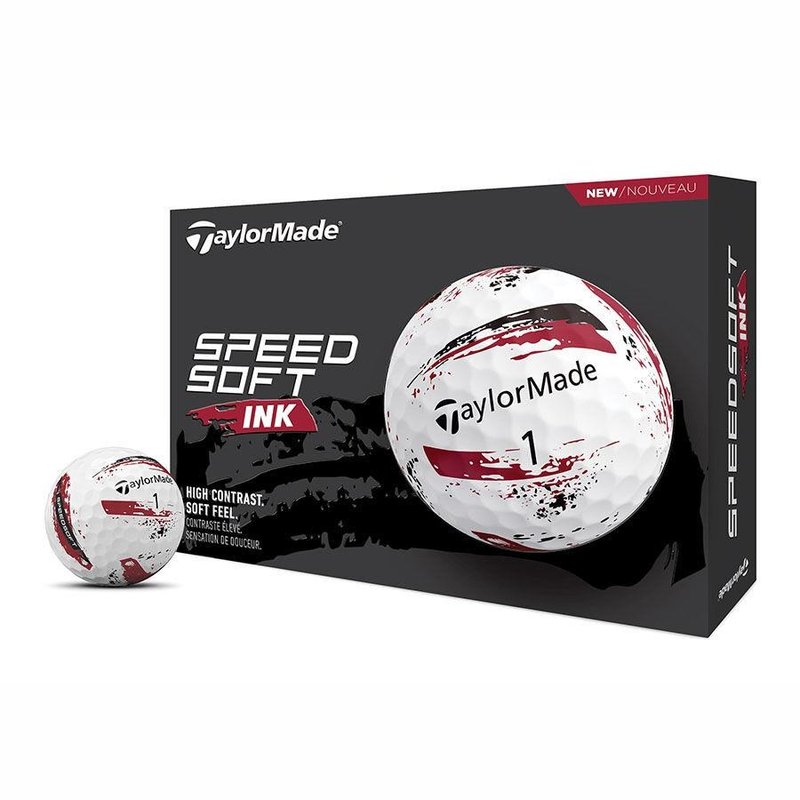 TaylorMade SpeedSoft Ink golfbollar (12 bollar), röda