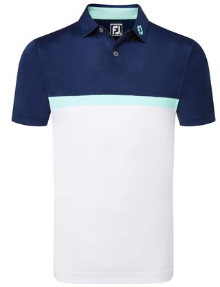 FootJoy Colour Block Lisle herr polo, vit