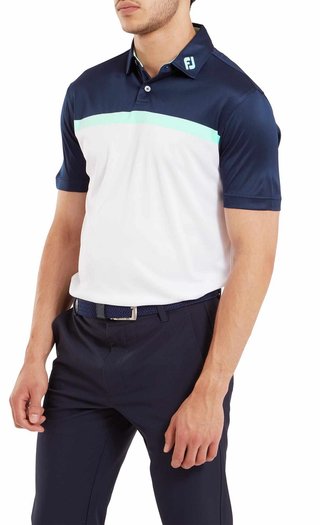 FootJoy Colour Block Lisle herr polo, vit