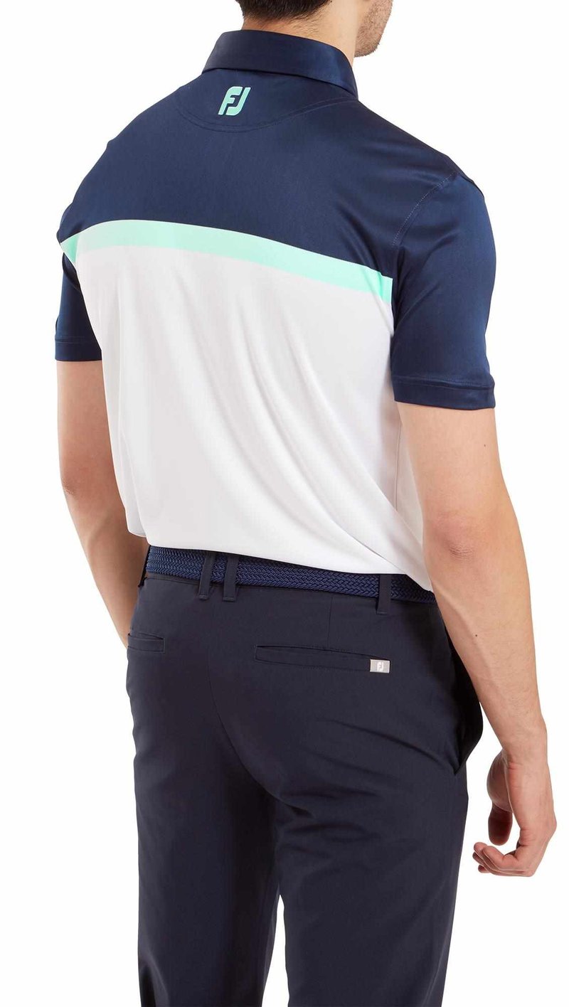 FootJoy Colour Block Lisle herr polo, vit