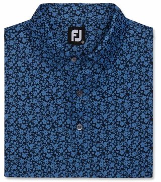 FootJoy Painted Floral Lisle herr polo, navy