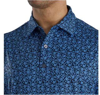 FootJoy Painted Floral Lisle herr polo, navy