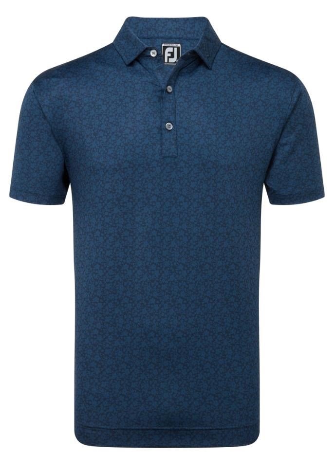FootJoy Painted Floral Lisle herr polo, navy