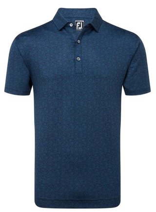 FootJoy Painted Floral Lisle herr polo, navy