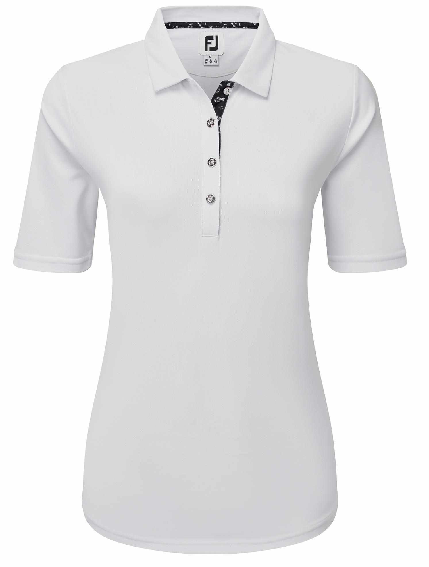 FootJoy Half-Sleeve Pique dampolo, vit