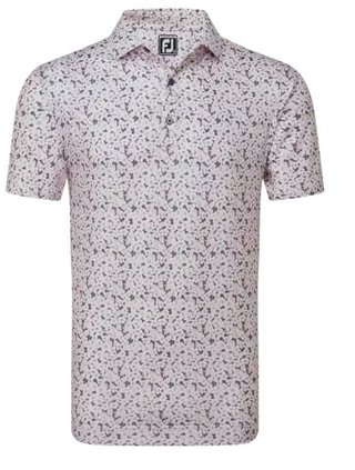 FootJoy Primrose Print Lisle herr polo, ljusrosa