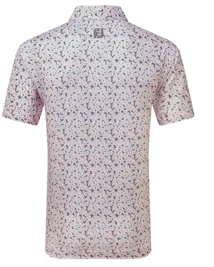 FootJoy Primrose Print Lisle herr polo, ljusrosa
