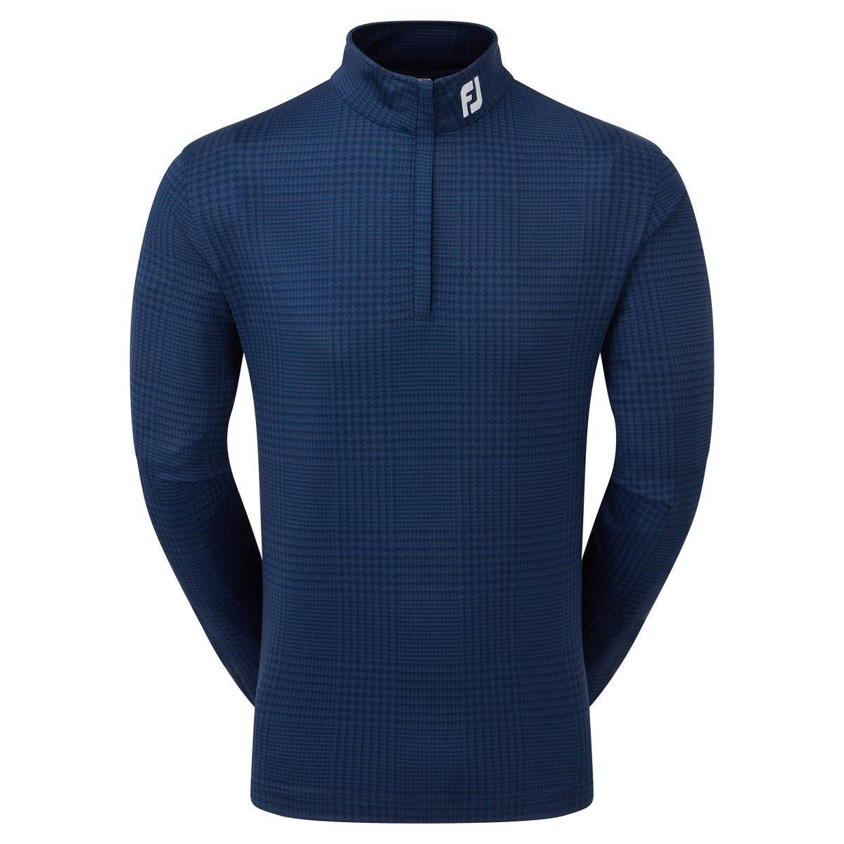 FootJoy Glen Plaid Print Chill-Out herr sweatshirt, navy