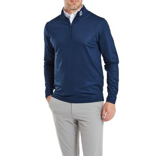 FootJoy Glen Plaid Print Chill-Out herr sweatshirt, navy