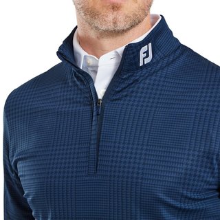FootJoy Glen Plaid Print Chill-Out herr sweatshirt, navy