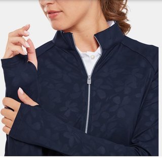 FootJoy Floral Embossed dam sweatshirt, navy
