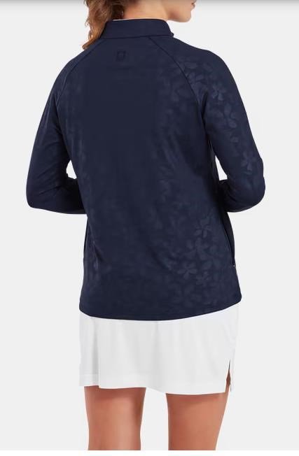 FootJoy Floral Embossed dam sweatshirt, navy