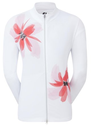 FootJoy Lightweight Full-Zip damjacka, vit/rosa