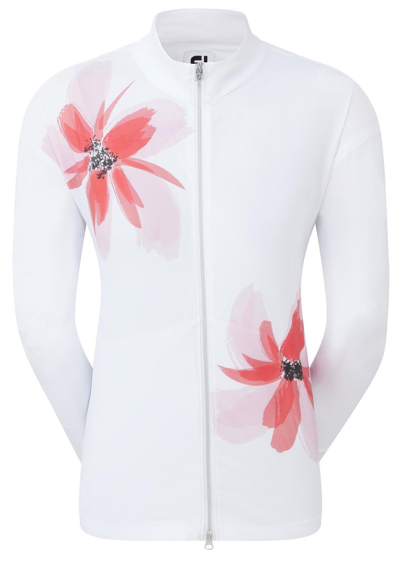 FootJoy Lightweight Full-Zip damjacka, vit/rosa