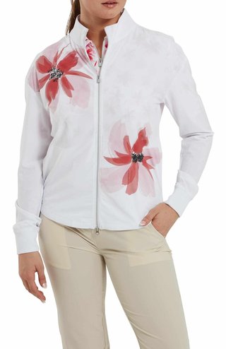 FootJoy Lightweight Full-Zip damjacka, vit/rosa