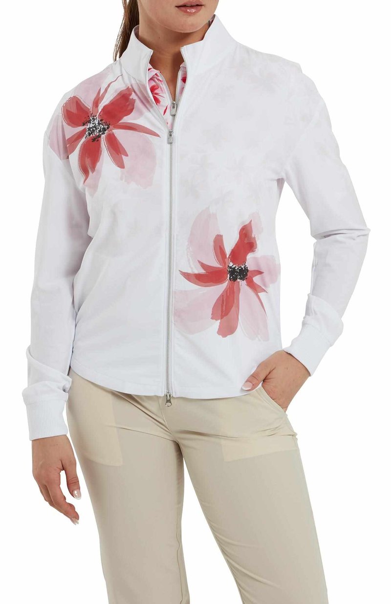 FootJoy Lightweight Full-Zip damjacka, vit/rosa