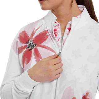 FootJoy Lightweight Full-Zip damjacka, vit/rosa