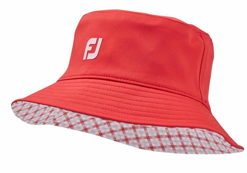 FootJoy Reversible damklobuk, röd/gingham