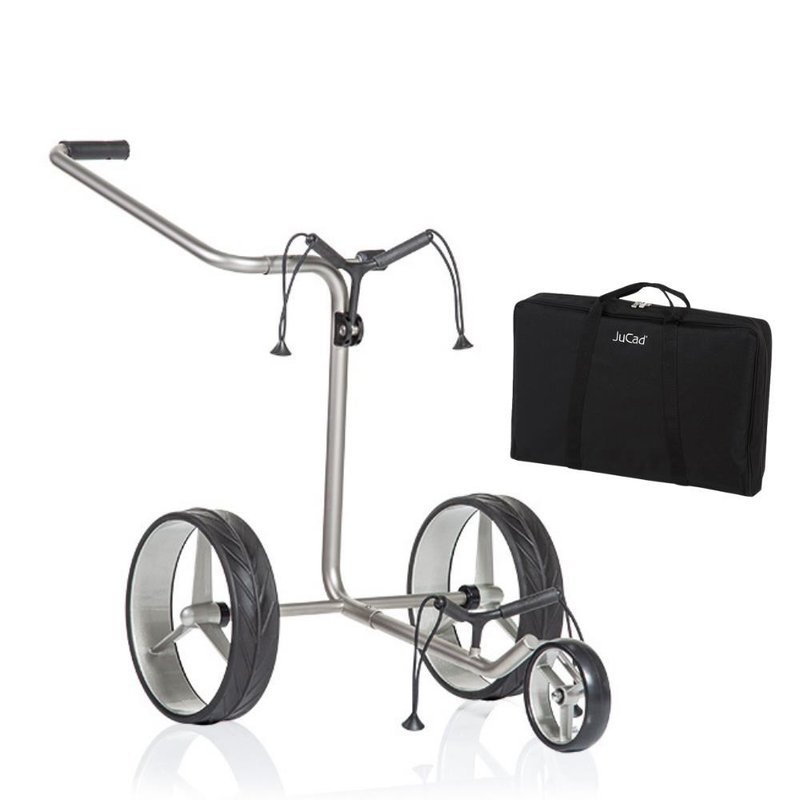 JuCad Junior Stainless Steel manuell trolley med 3 hjul + bärbag JTT, silver