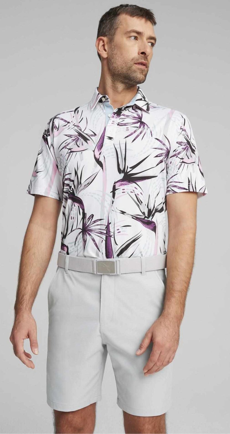 Puma Mattr Birds of Paradise herr polo, vit