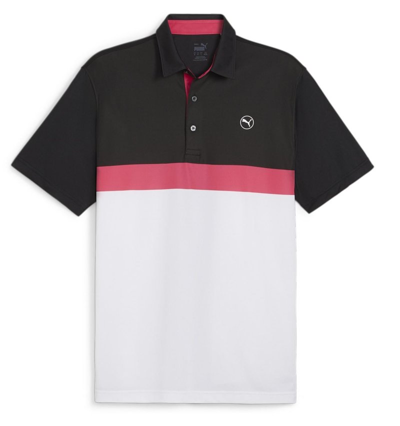 Puma Pure Colorblock herr polo, vit