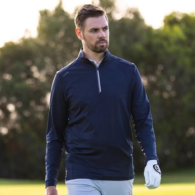 PING Latham Half Zip herr midlayer, navy